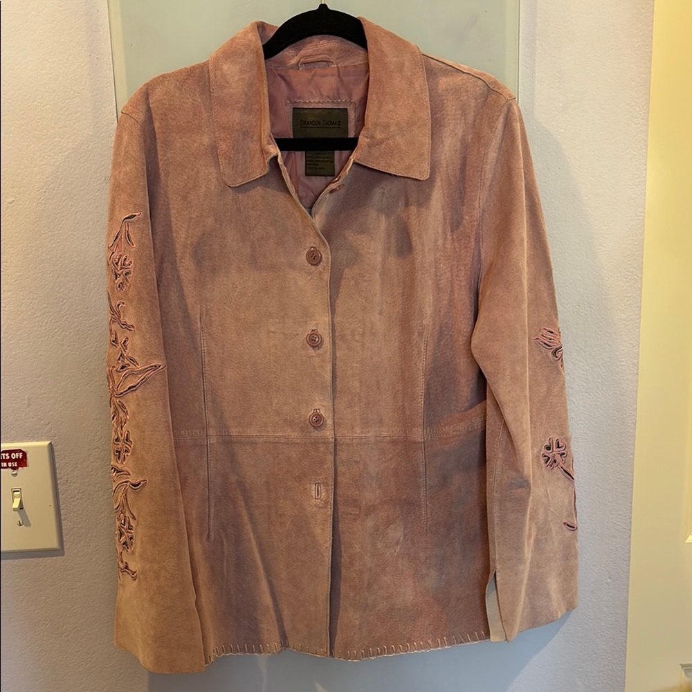 Brandon Thomas Blush Suede Blazer